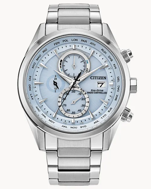 Sport Luxury Light Blue Dial Stainless Steel Bracelet AT8260 51M CITIZEN